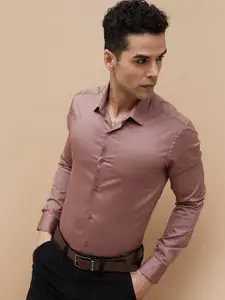 CODE by Lifestyle Men Slim Fit Spread Collar Solid Cotton Formal Shirt