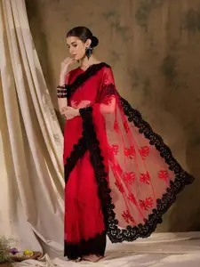 DEVATITHI Floral Embroidered Net Saree