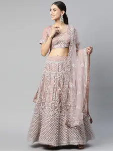 Fusionic Embellished Sequinned Semi-Stitched Lehenga & Blouse With Dupatta