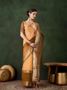 DEVATITHI Woven Design Zari Organza Saree