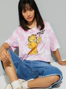 max Women Garfield Graphic Printed Round Neck Cotton T-shirt