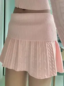 StyleCast Women Self Design Woolen Mini Skirt