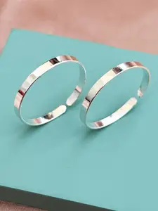 Parnika 92.5 Sterling Set Of 2 Silver Open Toe Ring