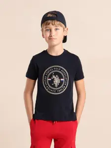 U.S. Polo Assn. Kids Boys Brand Logo Printed T-shirt