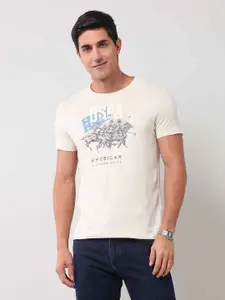 U.S. Polo Assn. Denim Co. Men Graphic Printed Round Neck Cotton Slim Fit T-shirt