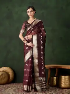 DEVATITHI Woven Design Zari Organza Saree