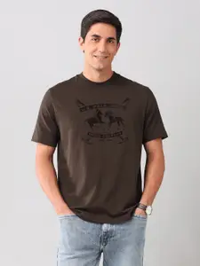 U.S. Polo Assn. Denim Co. Men Graphic Printed Round Neck Cotton Slim Fit T-shirt