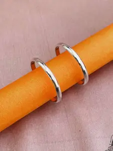 Parnika 92.5 Sterling Silver Set Of 2 Open Toe Rings