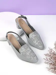 Mochi Women Textured Block Pumps