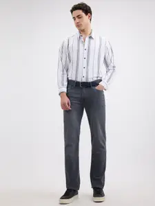 Pepe Jeans Men Spread Collar Vertical Striped Cotton Casual Shirt