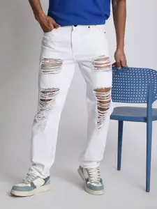 The Roadster Lifestyle Co. Men Mid-Rise Cotton Relaxed-Fit Highly Distressed Jeans