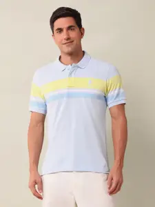 U.S. Polo Assn. Men Striped Polo Collar Cotton Slim Fit T-shirt