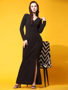 DressBerry Women Self Design Maxi Dress