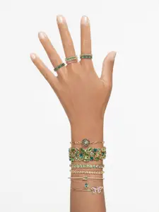 SWAROVSKI MATRIX Gold-Plated Crystal-Studded Round Neck Finger Ring