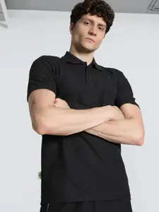 PUMA Motorsport Men Ferrari Race Tonal Self Design Polo Collar T-shirt