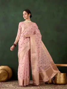 DEVATITHI Woven Design Zari Organza Saree