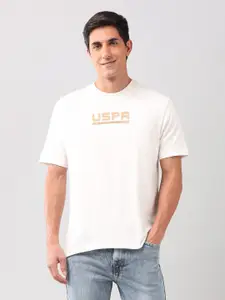 U.S. Polo Assn. Denim Co. Men Typography Printed Round Neck Cotton T-shirt