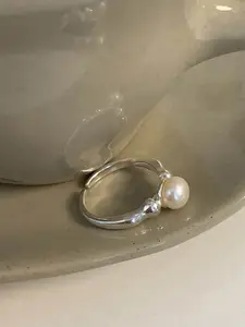 StyleCast Silver-Plated Artificial Stones Studded Round Shaped Adjustable Finger Ring