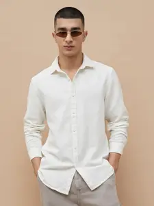 Fame Forever by Lifestyle Men Spread Collar Solid Cotton Casual Shirt