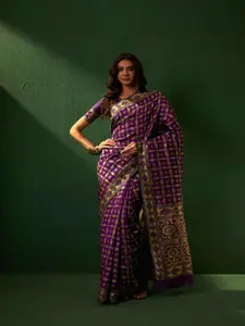 DEVATITHI Woven Design Zari Silk Blend Banarasi Saree