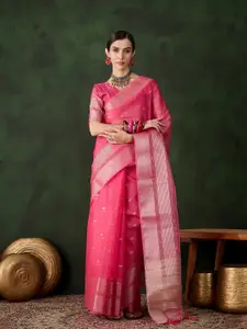 DEVATITHI Woven Design Zari Organza Saree