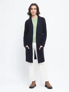 Madame Self Design Longline Open Front Shrug Longline Shrug