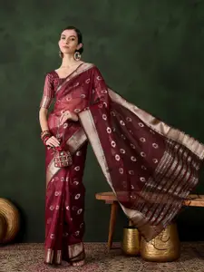 DEVATITHI Woven Design Organza Saree