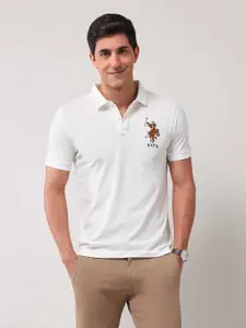 U.S. Polo Assn. Men Solid Polo Collar Cotton Slim Fit T-shirt