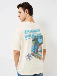 SPYKAR Men Typography Printed Round Neck Cotton Relaxed Fit T-shirt