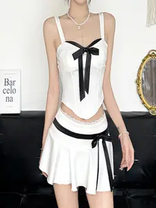 StyleCast Shoulder Straps Top With Skirt