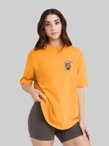 Leotude Women Graphic Printed Round Neck Cotton Relaxed Fit T-shirt