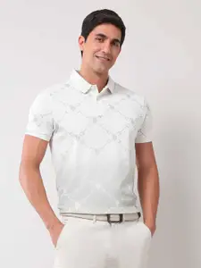U.S. Polo Assn. Denim Co. Men Geometric Printed Polo Collar Cotton Slim Fit T-shirt