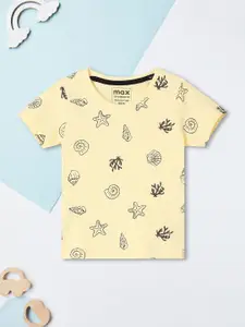 max Boys Graphic Printed Round Neck Cotton T-shirt