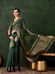 DEVATITHI Woven Design Zari Organza Saree