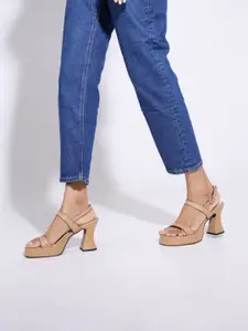 CAI Women Two Strap Nude Heel