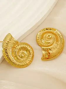 MEENAZ Stainless Steel Gold-Plated Anti Tarnish Contemporary Studs