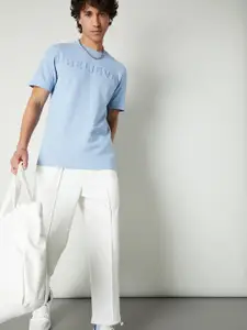 max Men Typography Printed Round Neck Cotton T-shirt