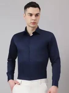 Richlook Men Comfort Fit Spread Collar Solid Cotton Formal Shirt