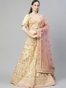 Fusionic Embellished Semi-Stitched Lehenga & Blouse With Dupatta
