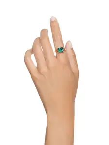 SWAROVSKI STILLA Gold-Plated Crystal Stone Studded Finger Ring