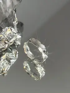 StyleCast Silver-toned Intricate Texture Finger Ring