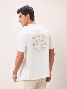 U.S. Polo Assn. Denim Co. Men Graphic Printed Round Neck Cotton T-shirt