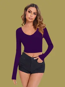Dream Beauty Fashion V-Neck Fitted Crop Top