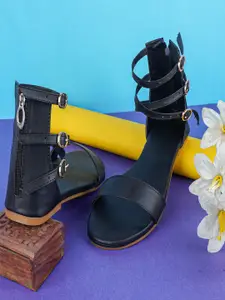 BAESD Women Embellished Open Toe Flats