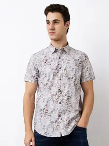 SPYKAR Men Slim Fit Spread Collar Floral Printed Cotton Casual Shirt