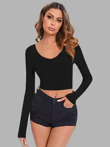 Dream Beauty Fashion Women V-Neck Fitted Crop Top