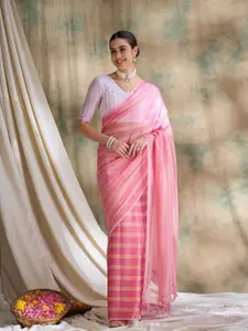 DEVATITHI Striped Silk Blend Saree