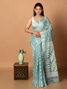 Laa Calcutta Woven Design Pure Cotton Jamdani Saree
