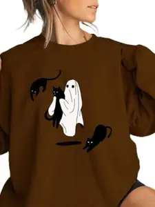 KASHIAN Women Printed Hooded Sweatshirt