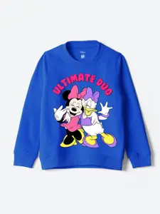 YK Disney Girls Graphic Printed Pure Cotton Sweatshirt